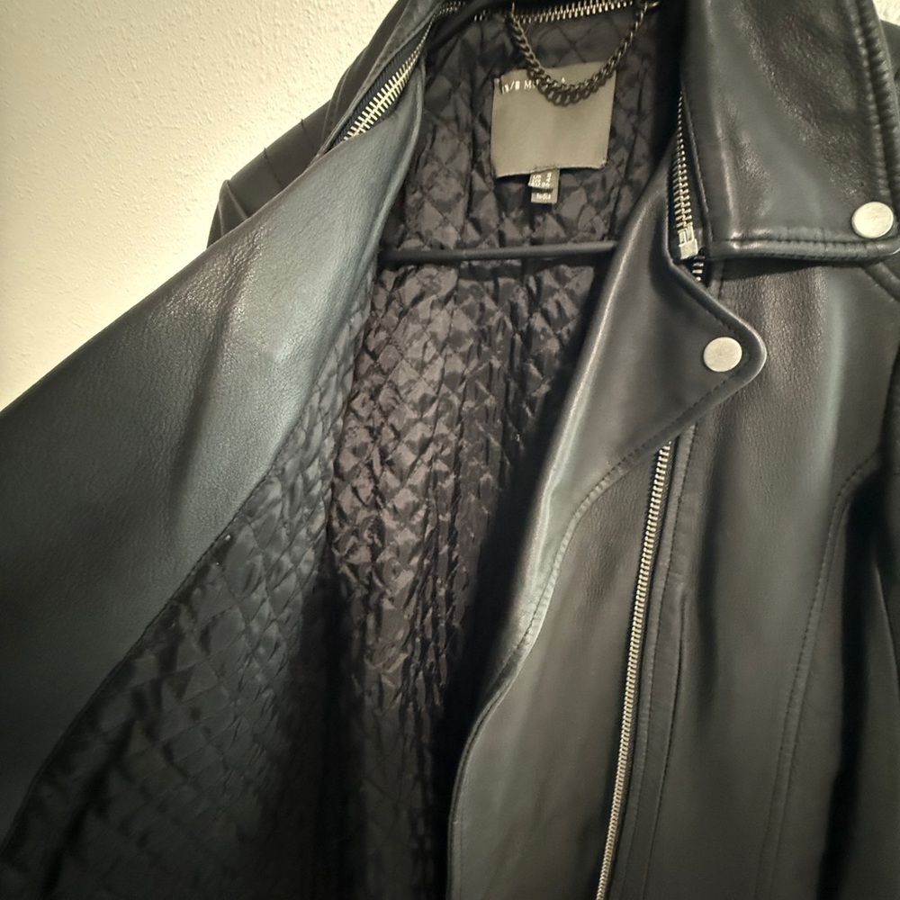 Muubaa Black Leather Moto Jacket - Picture 6 of 6